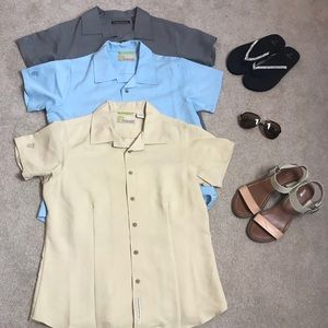 Lot of 3 Cubavera Button Down Camp Shirts